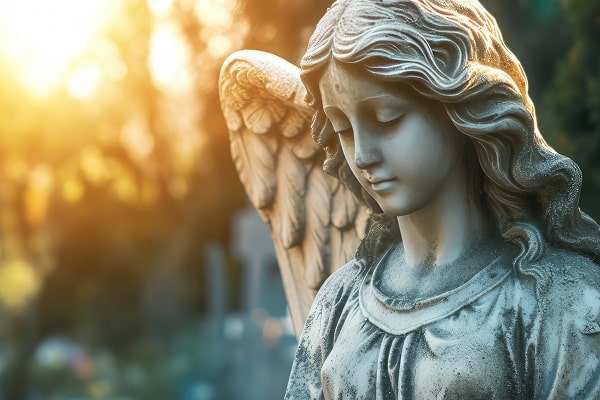 angel statue in the sunlight